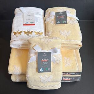 8pc Bumble Bee CARO HOME 100% Cotton Bath Towel Set - Dunbobee - Beetrio